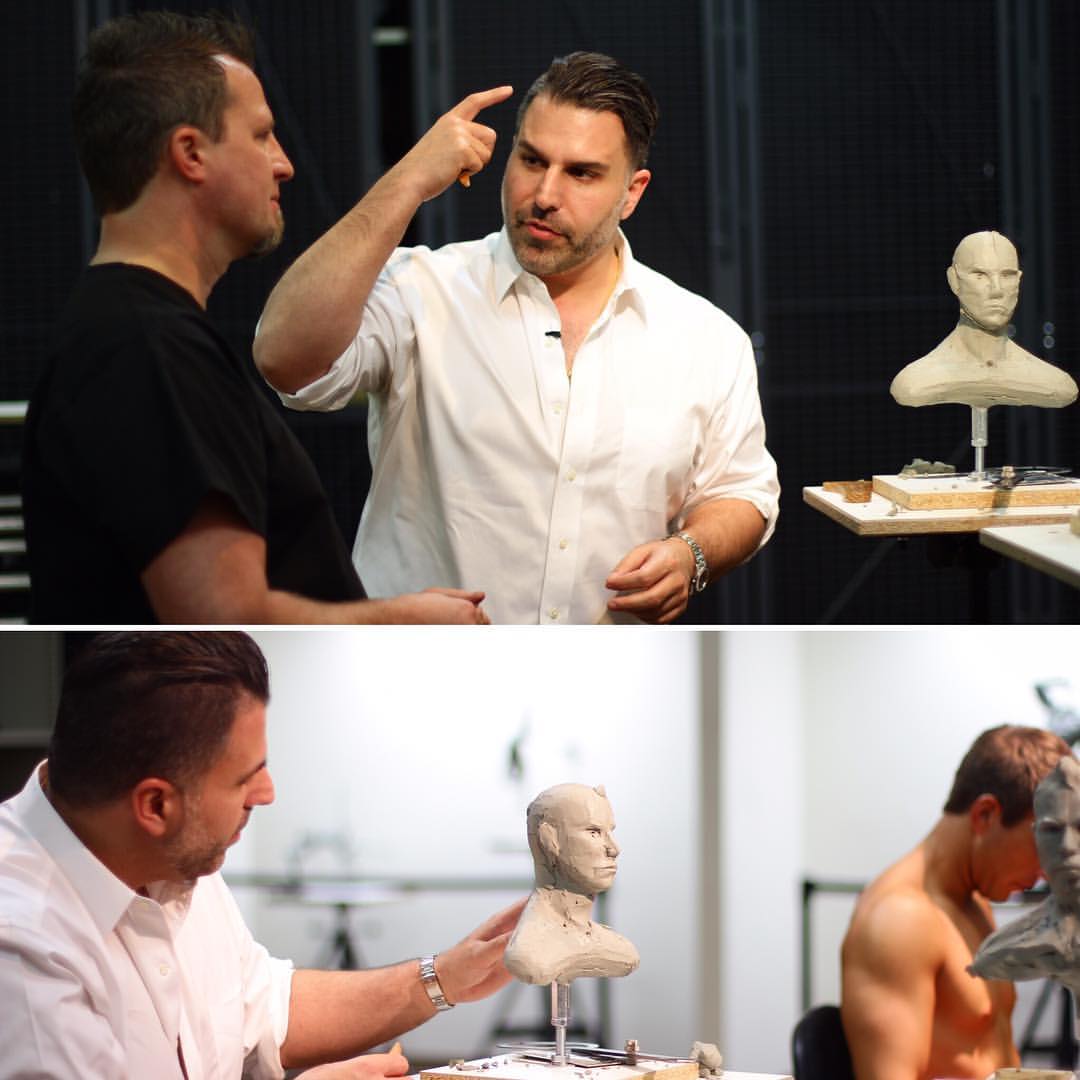 Dr. Khorsandi - body sculpting demonstration with a clay figure